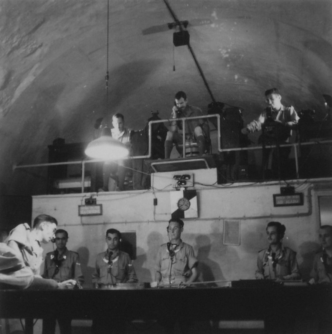 Main dias of the coast artillery gun operations room located in the crypt of the Garrison Chapel in Castille Place, Valletta.